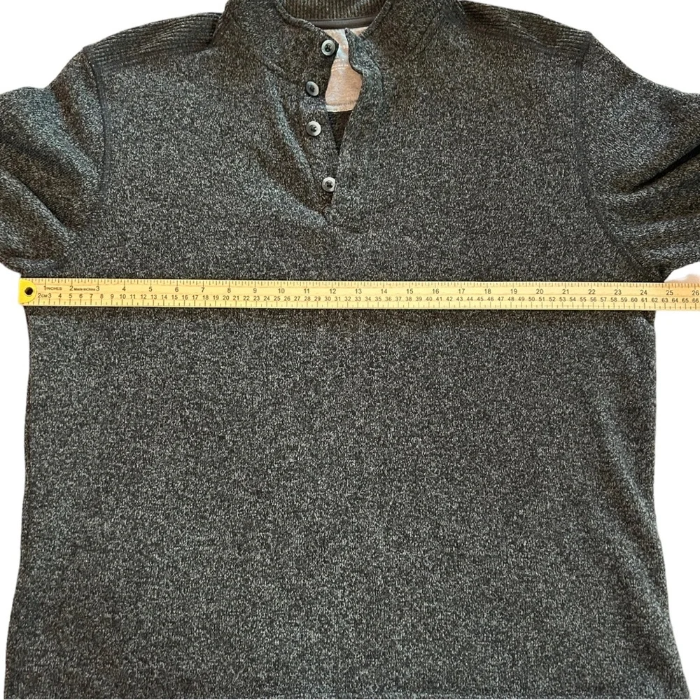 Van‎ Heusen Men's Sweater Fleece Long Sleeve 1/4 Button Mock Neck   Sz XL